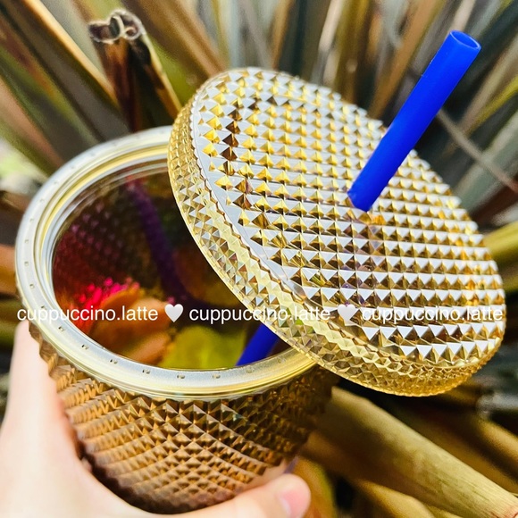 💜NEW💛Starbucks UW University of Washington 2022 Studded Bling Gold Cup - Picture 6 of 8